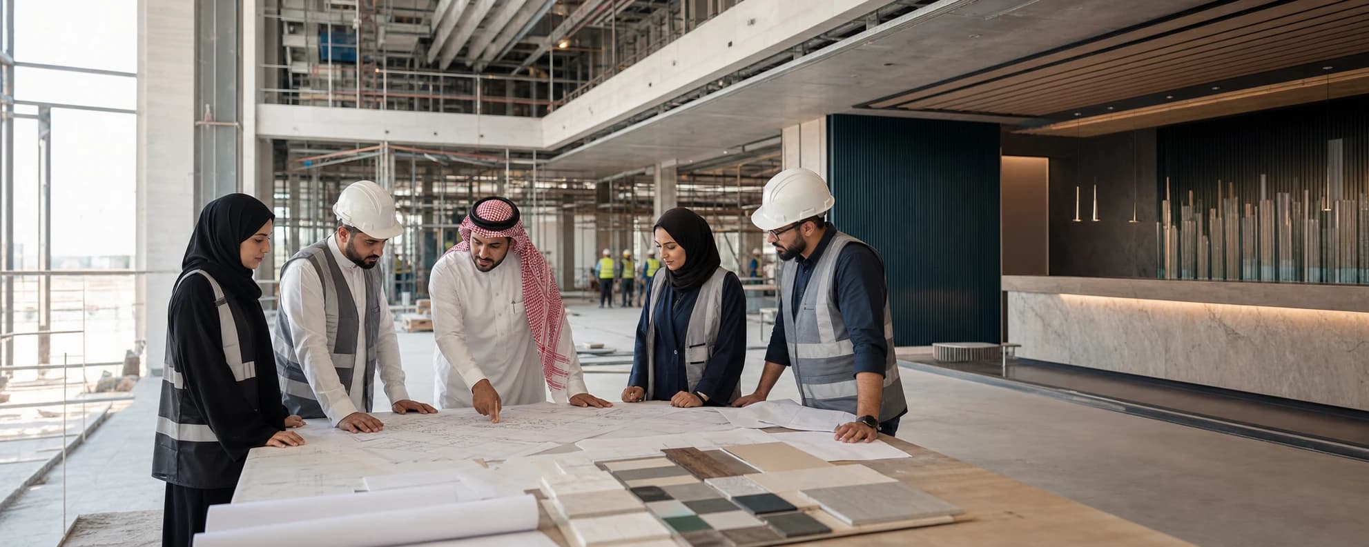 CORE architects and engineers coordinating design and construction on site in Riyadh
