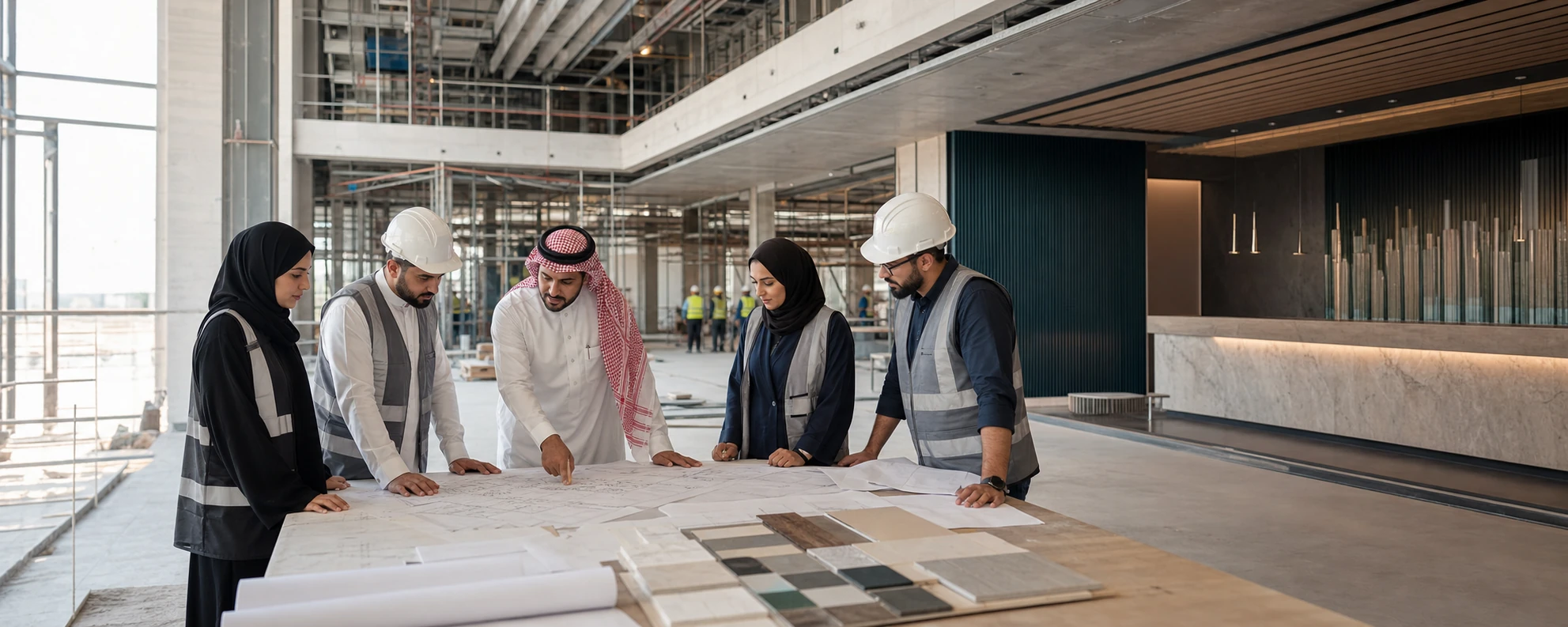 CORE architects and engineers coordinating design and construction on site in Riyadh